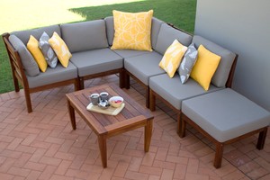 Outdoor Living Northside Pic 4 - Kwila Corner Modular Sofa Lounge in Oyster