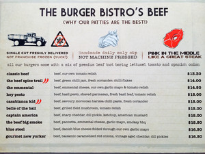 The Burger Bistro Pic 4 - Burger menu