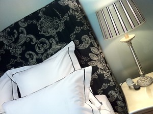 Love & Adorn Interiors Pic 5 - classic black and white main bedroom