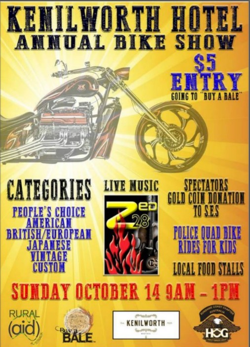 Kenilworth Bike Show Pic 1 - This is the flyers for community to enjoy the show