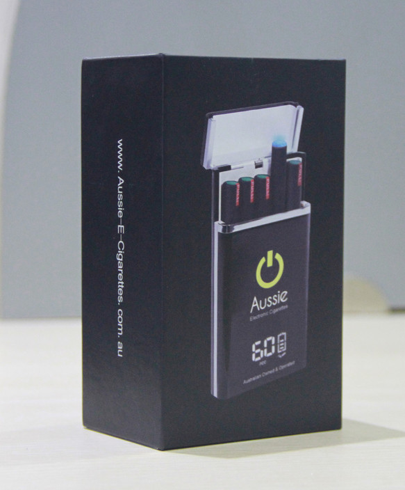 Aussie-E-Cigarettes Pic 1 - The AUSSIE STARTER KIT The best tasting Electronic Cigarette in Australia new rechargeable case 2 batteries 10 cartridges usb charger adapter user manual see website