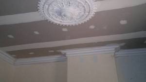 Allpro Walls & Ceilings Pic 1 - Ornamental plasterglass cornice with a rosette centerpiece