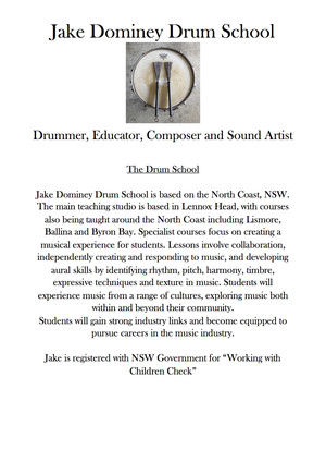 Jake Dominey Drum School Pic 3 - About the Drum School