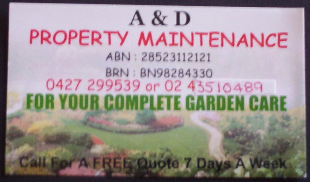 A & D Property Maintenance Pic 1 - Business card