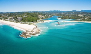 Currumbin Sands Holiday Apartments Pic 4 - Aerial shot of Currumbin