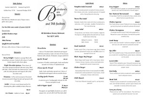 Belvideres Bar & Bistro Pic 5 - Menu 2014