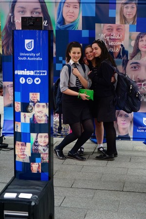 Sweet Cheeks Photo Booths Pic 4 - UniSA Rundle Mall activation Photos were streamed on the Rundle Mall screen