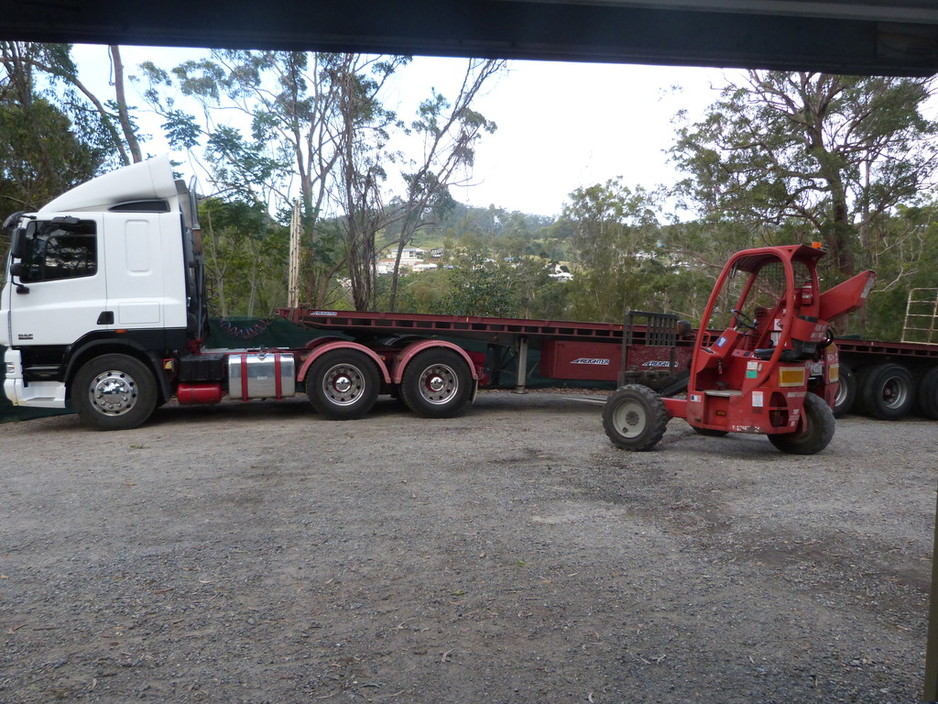 David Mitchell's Crane Truck Hire Pic 1 - Semi Trailer with Rear Mounted Forklift