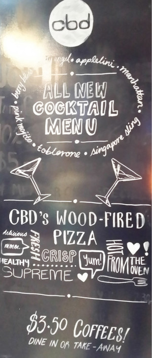 CBD Cafe Bar - Rydges Hotel Southbank Pic 4 - CBD blackboard menu