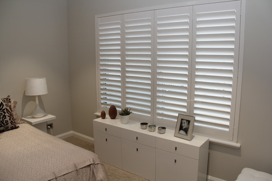 Mr. Blinds Adelaide Pic 1 - White Plantation Shutters in bedroom