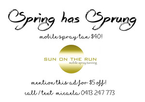 Sun On The Run Mobile Spray Tanning Pic 3 - Spring special