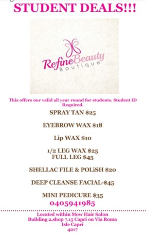 Refine Beauty Boutique Pic 3 - We have lots of student specials