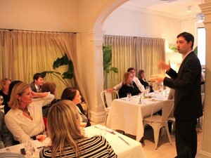 French in Sydney Pic 5 - Pierre our French teacher in Noosa talking at our Provence Dinner Party in Sydney