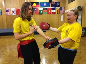 Tom Lo Kung Fu Pic 3 - pad training at Sunnybank Tues 630730 pm