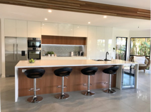 Mikes Kitchens Pic 5 - Mkes Kitchens Beautiful Kitchen 2PAC GLOSS WHITE WITH POLYTEC EUROPEAN WALNUT CAESARSTONE ORGANIC WHITE