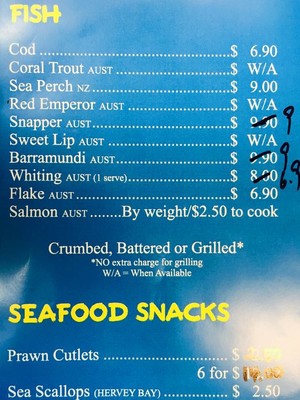 Wynnum Plaza Seafood Pic 2 - Just a part of our delicious seafood menu