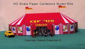 Rakem Emporium Pic 4 - HO Scale Cardstock Circus Tent Kit Designed Printed By Rakem Emporium