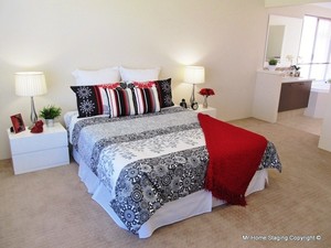 Mr Home Staging Pic 5 - Modern and colourful master suite