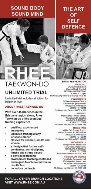 Rhee Taekwondo Jindalee Pic 3