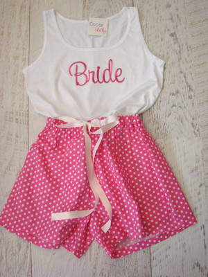 Mi Bride and Groom Pic 3 - Fun PJs for summer For the Wedding Party Bride style