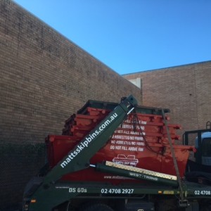 Matt's Skip Bins Pic 4 - Stack of bins in the Western Sydney area ready for delivery