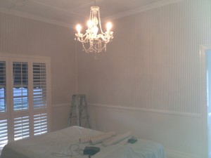 Judge Decorators Pic 3 - The wallpapering of a clients master bedroom which involved stripping off existing wallpaper preparing the wall and applying the new wallpaper Ascot