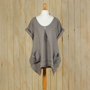 Plus Size Linen Pic 2 - Linen Tunic Top