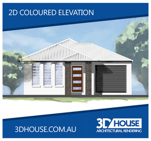 3D House Pic 4 - 2D coloured elevation A great lowcost alternative to 3d visualisations