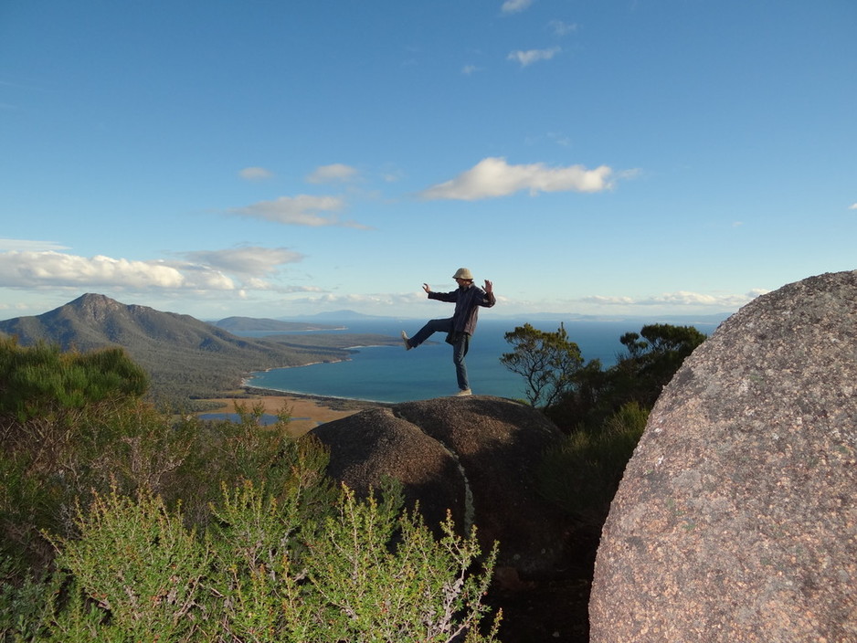 Iron Lotus Tai Chi Pic 1 - Tai Chi on Mount Amos above Wineglass Bay