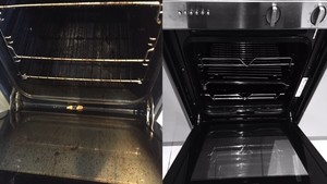 SuperStar Cleaning Services Pic 4 - Oven beforeafter