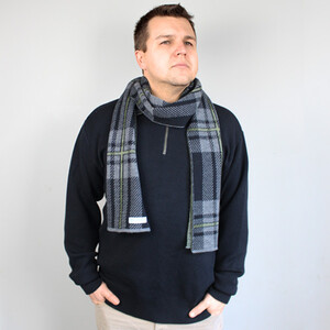 Interknit PTY LTD Pic 5 - Angus Zip Jumper and Tartan Scarf Made from Pure Australian Merino Wool Australian Made in our factory in Ballarat