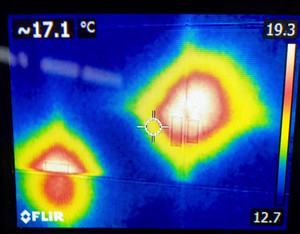 Evicted Pest Control Pic 4 - Active termites in wall cavity using thermal imaging camers