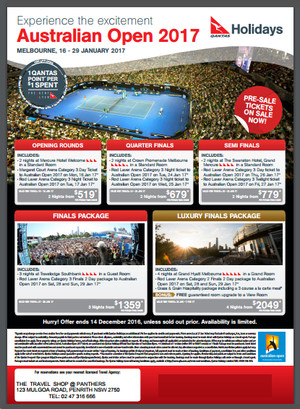 The Travel Shop @ Home Pic 4 - Tennis Open 2017 Packages