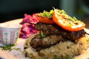 Arabesque Dining & Bar Pic 5 - Juicy beef kofta on almond pilafrice