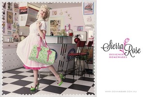 Sierra Rose Designer Homewares Pic 4 - Lindas Hot Lime and Pink Sierra Bag