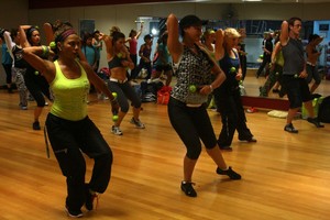 We Love Zumba Brisbane Pic 4 - We also offer Zumba Toning inclass so you can really knuckle down and get some fitness in