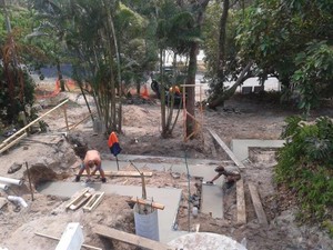 Reserve Landscape Architecture & Construction Pic 2 - RESERVE has experience with tricky sites such as this one a sloping block at North Stradbroke Island which required extensive excavationretaining new services a septic system