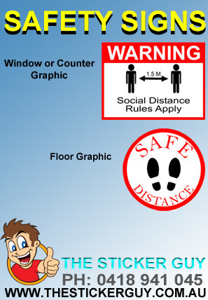 The Sticker Guy Australia Pic 4 - Floor and Store Decals Safe Distance and Social distancing decals for Businesses that are still trading