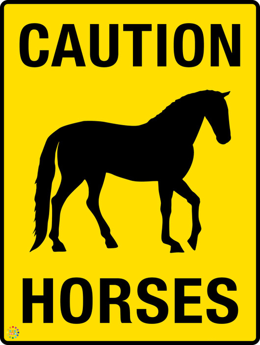 k2k Signs Pic 1 - Caution Horses Sign