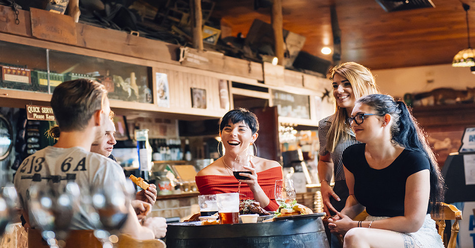 The Bearded Dragon Boutique Hotel Pic 2 - Relaxing with friends at Tamborines Favourite Pub in the Paddock Best Accommodation Rates in Tamborine