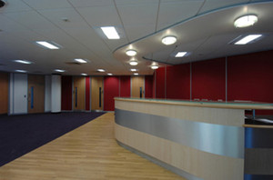 A & L Kitchens Pic 5 - Reception Deck with Formica board and stainless steel kick board