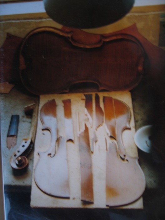 Vincent Hayes Violins Pic 1 - This is a before image of a broken violin