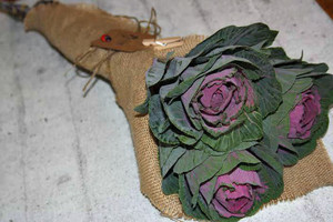 The Petite Bunch Pic 2 - Hessian wrapped Rustic looking Kale