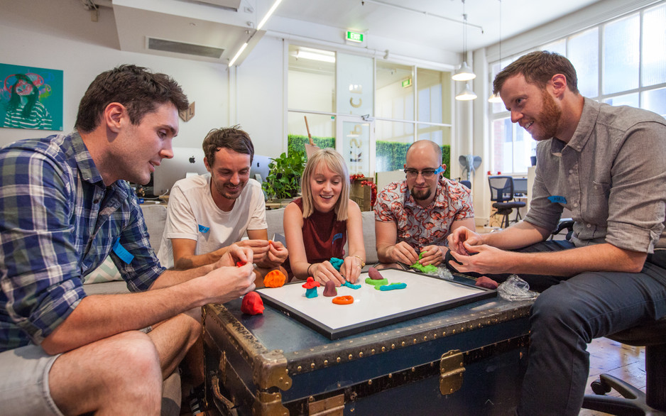 Culture Team Pic 1 - Play Dough and Mime is a collaborative creation game that requires innovative problem solving and strong team communication