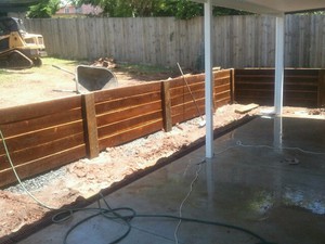 Cutting Edge Landscaping Pic 5 - Hardwood retaining walls