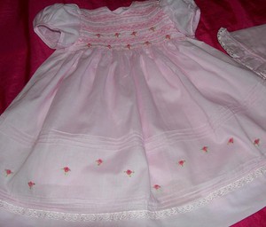 christening wear by cutiepye Pic 2 - smocked cotton christening dress by cutiepye