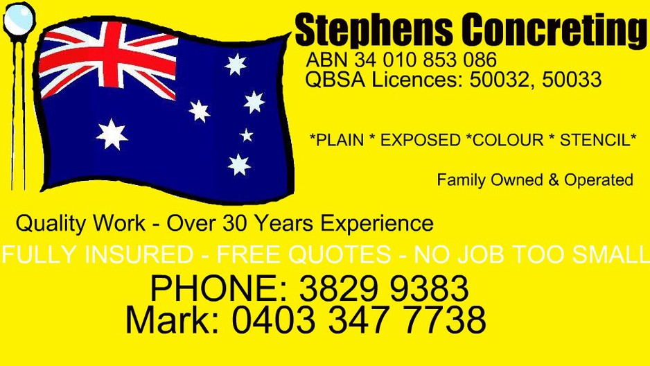 Stephens concreting Pic 1 - Business Card