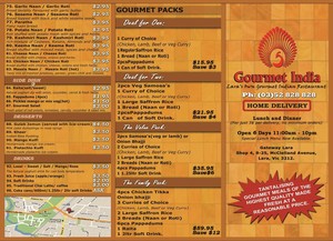 Gourmet India Lara Pic 2 - Menu 1