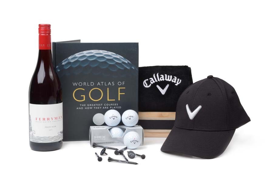 The Gift Box Company Pic 1 - This golf themed gift hamper will help them play their best shot every time Filled with Calloway products and their favourite bottle of wine or spirits