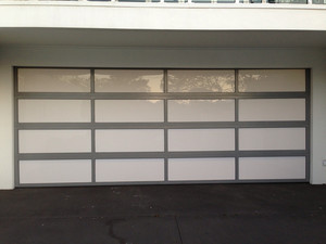 100% Garage Doors Pic 3 - Your choice of colours powder coated aluminum frame with acrylic inserts clear opaque white dark tint